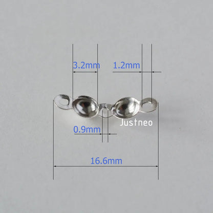 925 Silver Knot Cover Necklace End Cap Crimp Beads for Jewelry Making, DIY jewelry making accessories Crafts