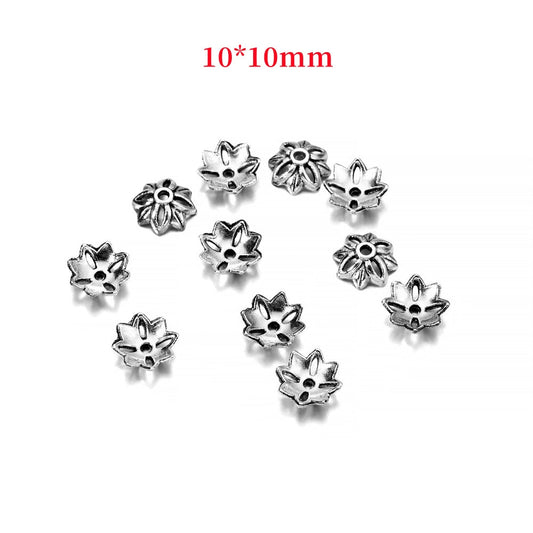 10mm 8-Petal Hollow Flower Bead Caps, 20pcs
