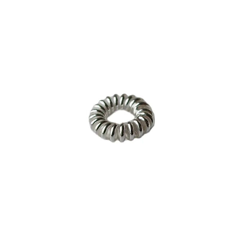 5mm solid 925 sterling silver closed coil jump ring spacer beads,silver jewelry findings/components ,1 piece