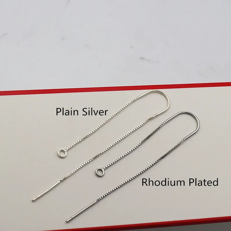 1Pair Solid 925 Sterling Silver Earring Wire Open Loop DIY Jewelry Making for Women Accessories Finding Hypoallergenic 1 Pair