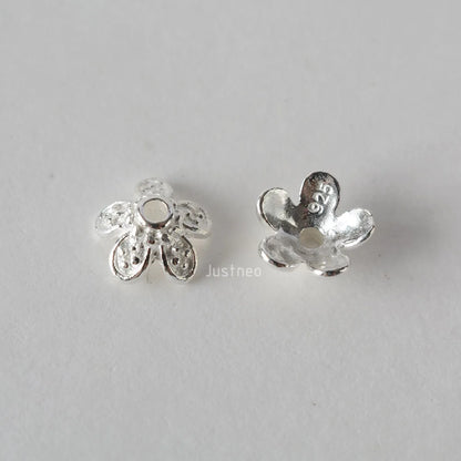 solid 925 sterling silver flower bead cap, spacer bead caps, jewelry diy silver findings/components