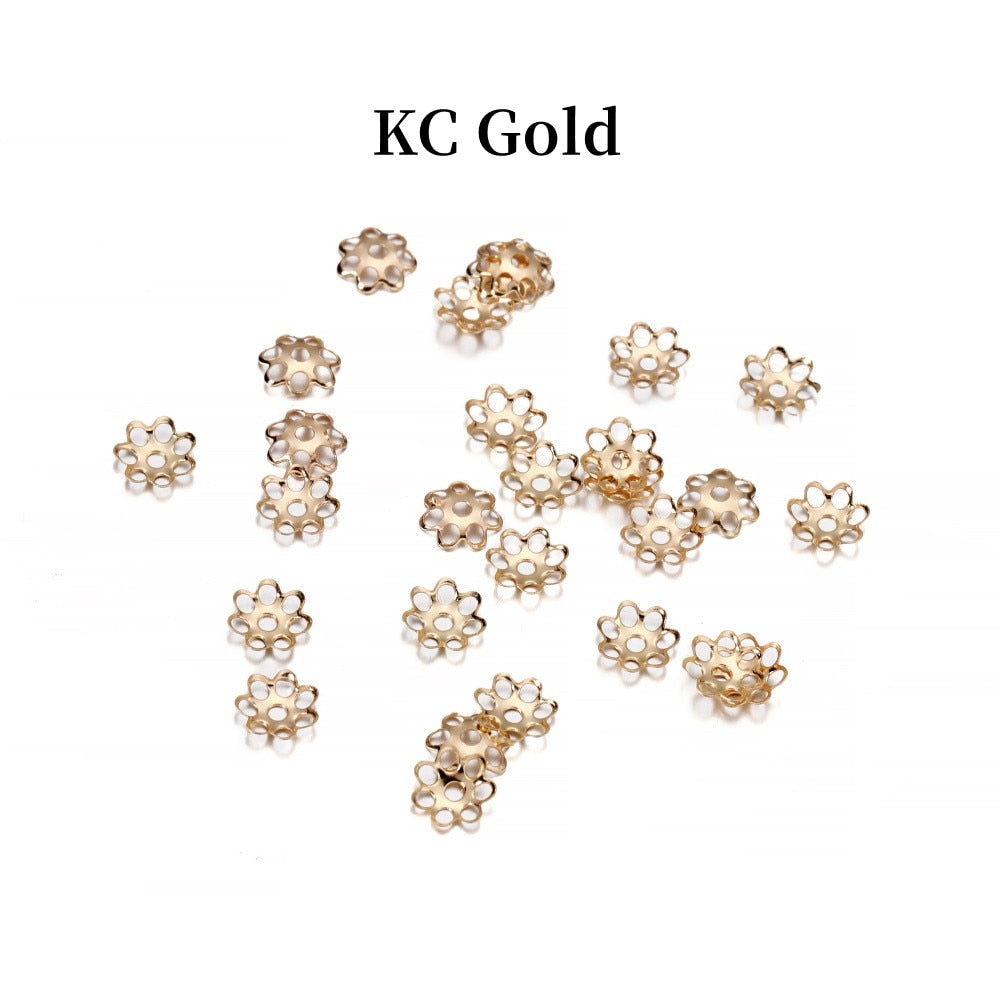 6mm Hollow Flower Metal Spacer Bead Caps, 600pcs