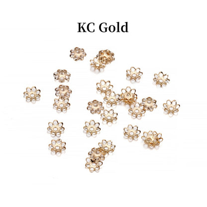 6mm Hollow Flower Metal Spacer Bead Caps, 600pcs