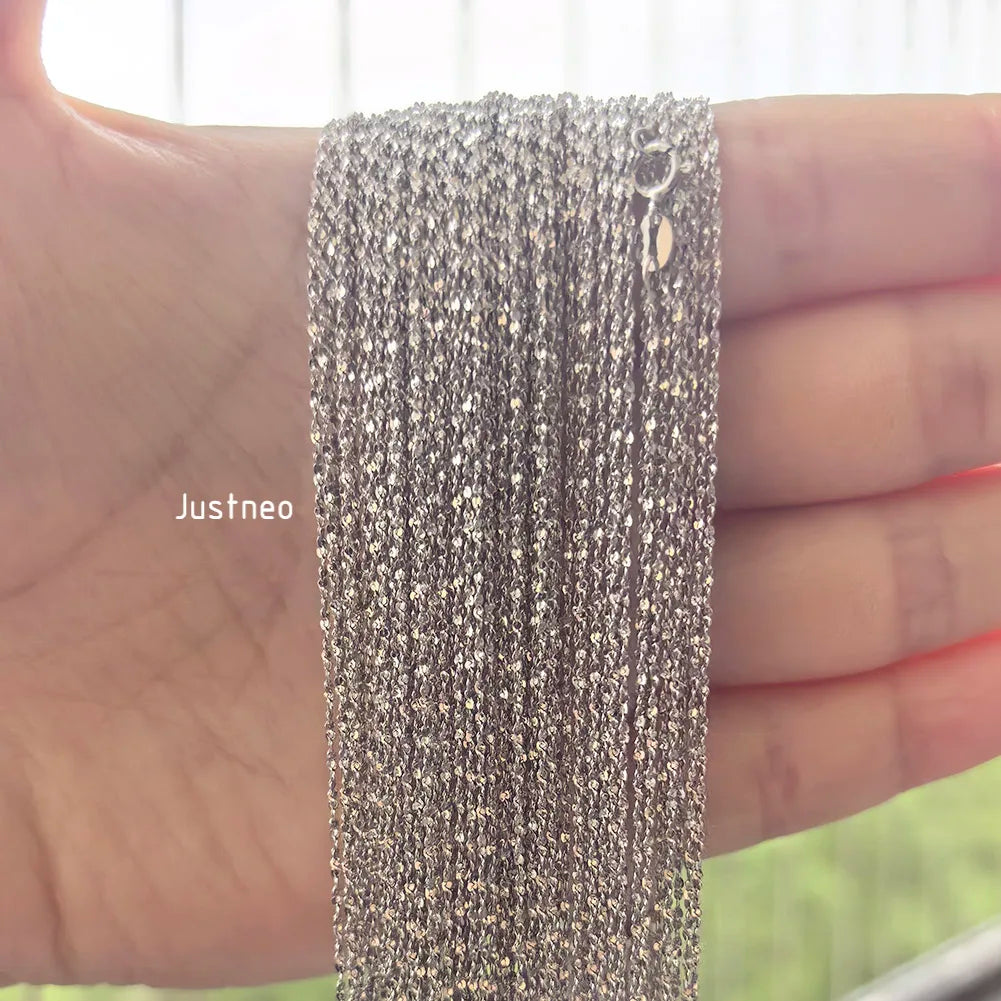 925 Sterling Silver Shimmering Starry Night Necklace, Fine Dainty Sparkle Chain for Women