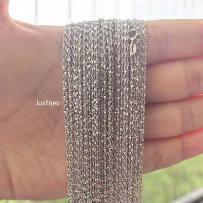 925 Sterling Silver Shimmering Starry Night Necklace, Fine Dainty Sparkle Chain for Women
