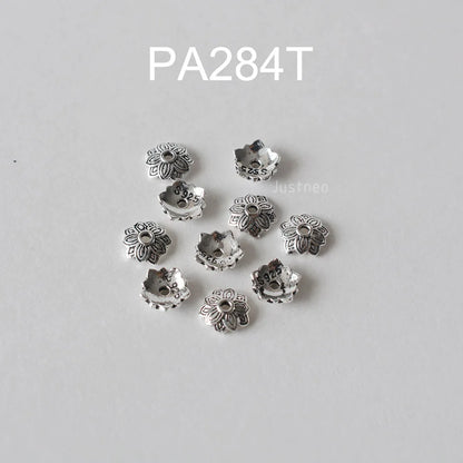 925 Sterling Silver Bead Caps, Oxidized Silver Flower Spacer Bead End Caps For Jewelry Making Bulk, DIY Jewelry Accessories