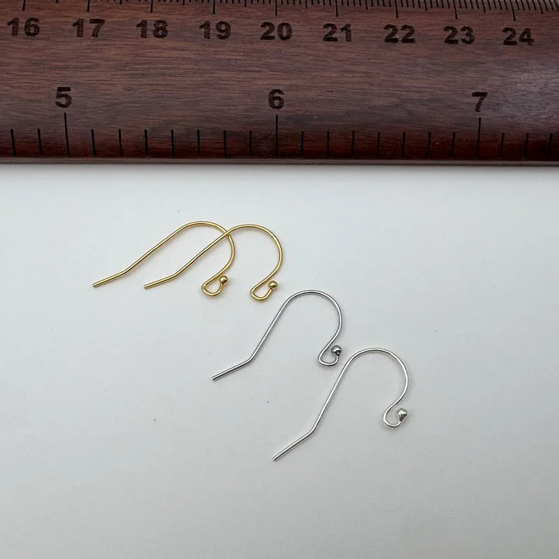1Pair Solid 925 Sterling Silver Earring Hooks 0.6mm DIY Accessories Making Ear Hook in Various Color Components Finding