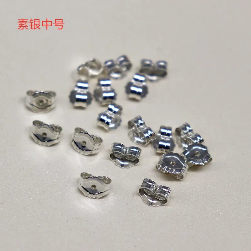 925 Sterling Silver Frictionless Earring Back Butterfly Stopper DIY Accessories for Jewelry Making Components  Earplug 1 Pair