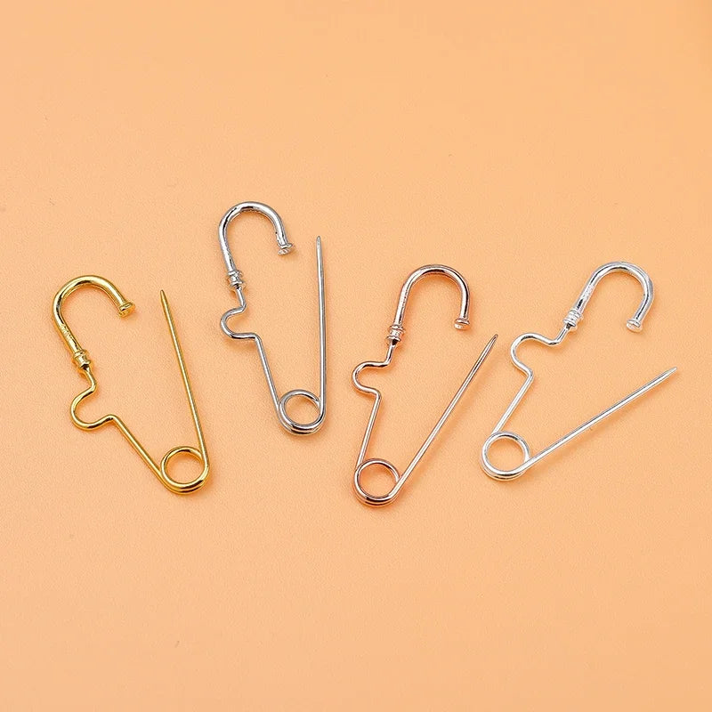 S925 Sterling Silver Pin Connection Buckle Brooch DIY Jewelry Accessories