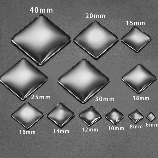 5-50pcs 6-40mm Clear Square Glass Cabochons