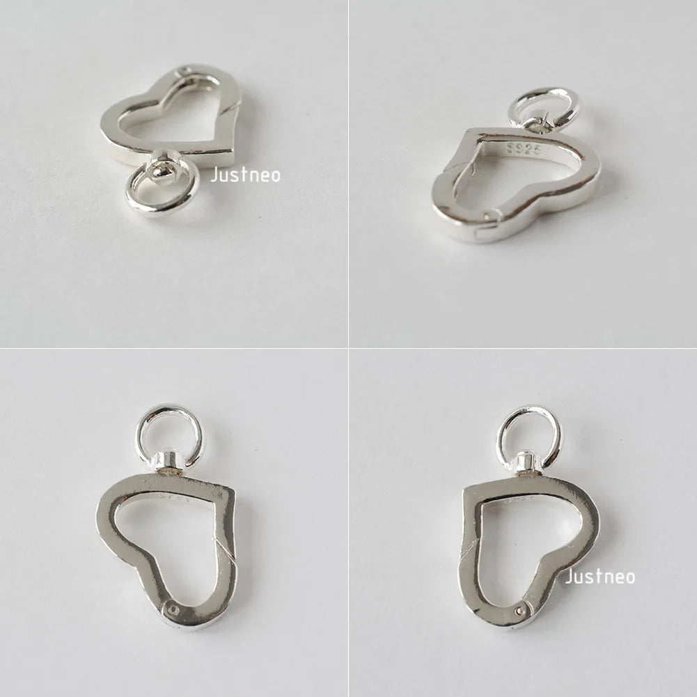 Solid 925 Sterling Silver Clasp,Spring Press Open Hook with Swivel End Ring，Rotatable Buckle for Necklace/Bracelet Jewelry