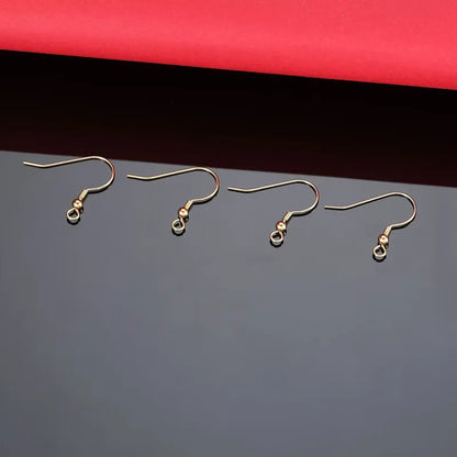 1Pair Solid 925 Sterling Silver Earring Hooks with Loop 18k Gold Color DIY Accessories Making Materials Finding