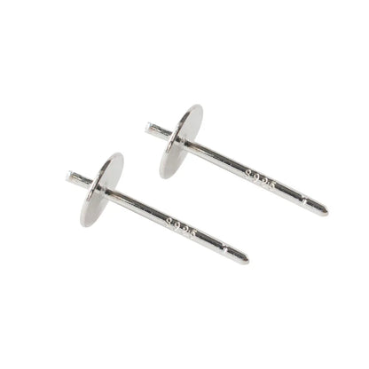 925 Sterling Silver blank post stud earrings with Flat Pad for jewelry making