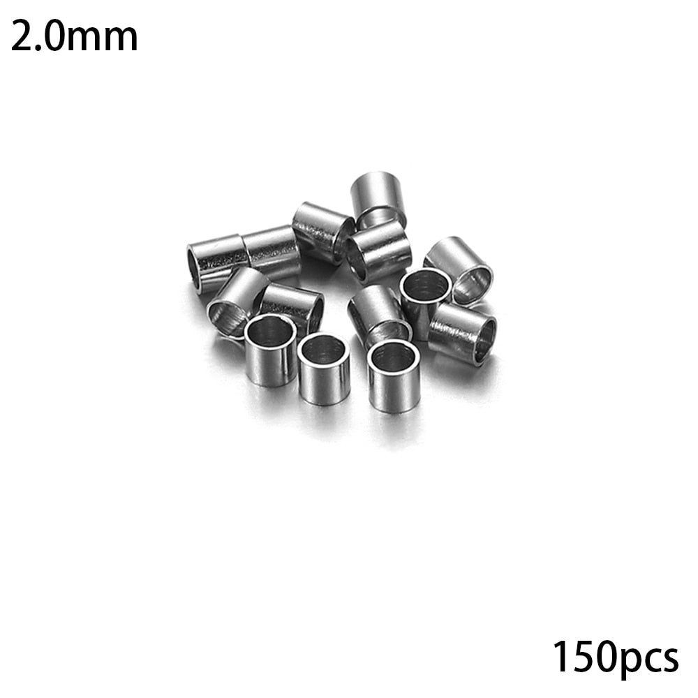 Stopper Spacer Crimp Tube Beads 1.5-4.0mm, 120-150pcs