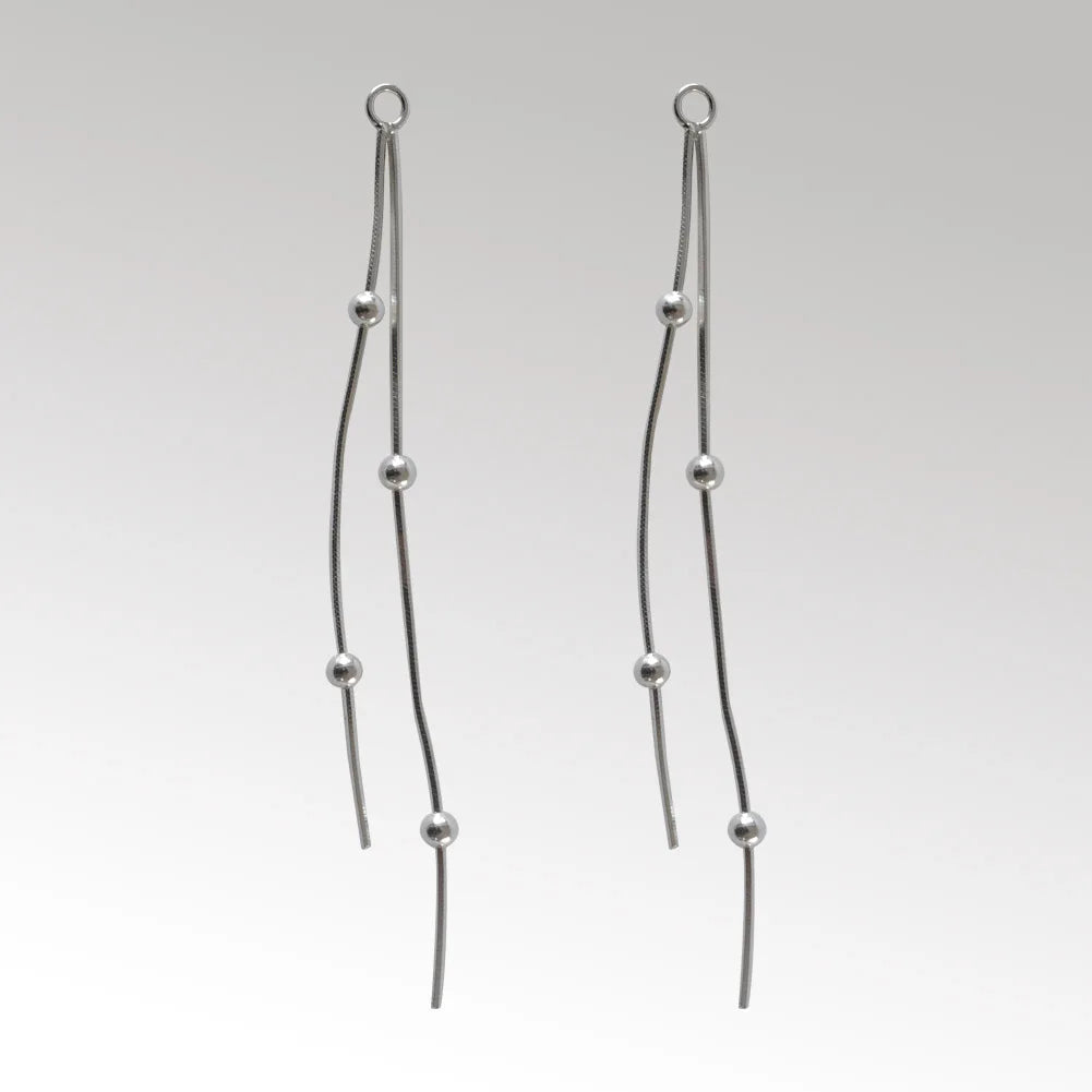 925 Sterling Silver chain earrings, 925 Silver Dangle Earring Box Chain Ear Thread for women