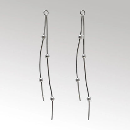 925 Sterling Silver chain earrings, 925 Silver Dangle Earring Box Chain Ear Thread for women