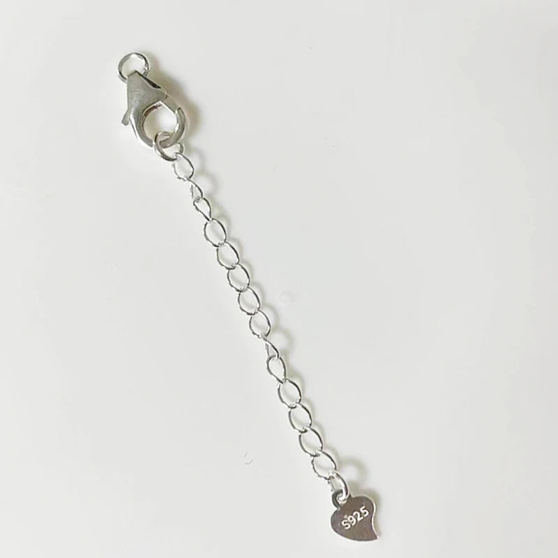 Solid 925 Sterling Silver 10mm Lobster Trigger Clasp with 5cm Extender Chain Plain Silver,Rhodium/Gold plated