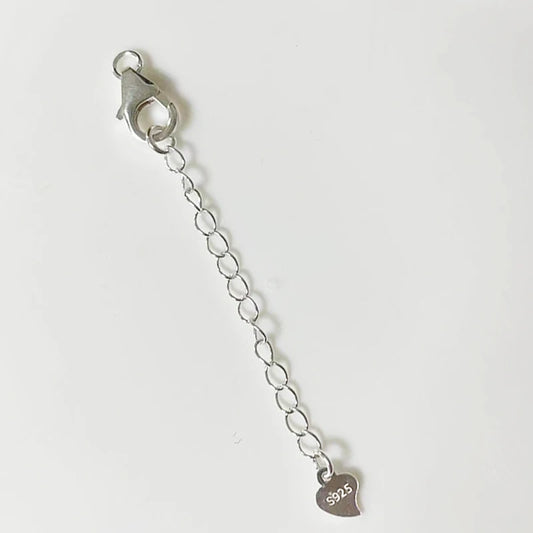 Solid 925 Sterling Silver 10mm Lobster Trigger Clasp with 5cm Extender Chain Plain Silver,Rhodium/Gold plated
