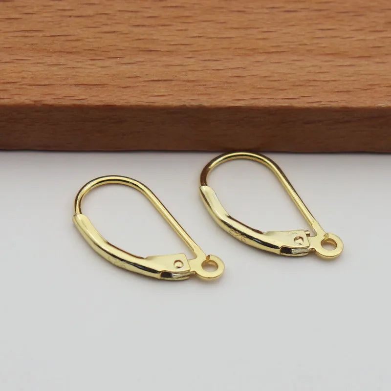 Solid 925 Sterling Silver French Hooks Earring Wire Leverback Hinged with Open Jump Ring DIY Jewelry Finding Snap Makings