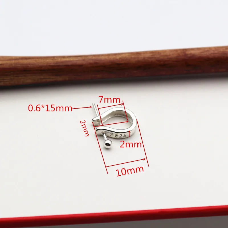 Solid 925 Sterling Silver Pinch Bail Connector Pendant Clasp for Jewelry Necklace DIY Accessories Components