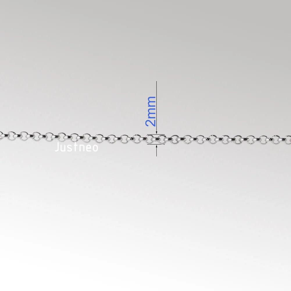 Solid 925 Sterling Silver Rollo/Rolo Chain Loose Rope Link for Jewelry Diy Components and Findings
