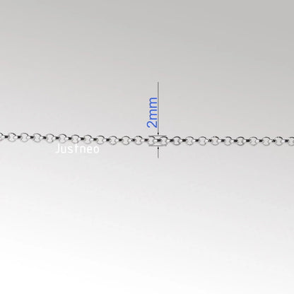 Solid 925 Sterling Silver Rollo/Rolo Chain Loose Rope Link for Jewelry Diy Components and Findings