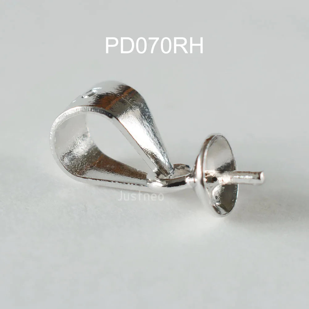 solid 925 sterling silver eye pin with cap and slide pinch bail necklace pendant connector,jewelry diy