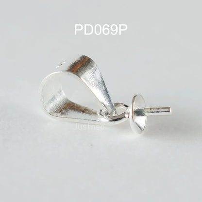solid 925 sterling silver eye pin with cap and slide pinch bail necklace pendant connector,jewelry diy