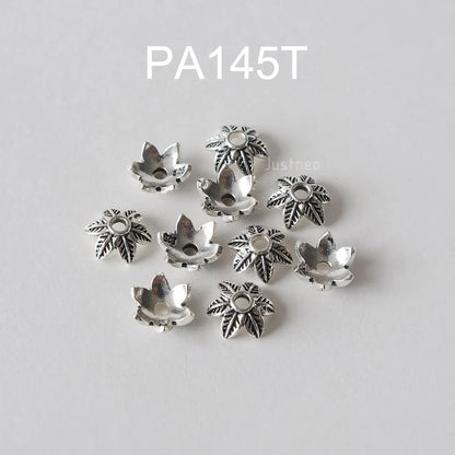 925 Sterling Silver Bead Caps, Oxidized Silver Flower Spacer Bead End Caps For Jewelry Making Bulk, DIY Jewelry Accessories