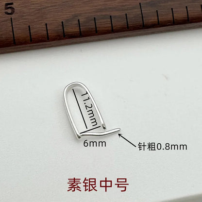 1PCS Solid 925 Sterling Silver Pendant Connector for Jade DIY Jewelry Making Buckle with Neddle Accessories