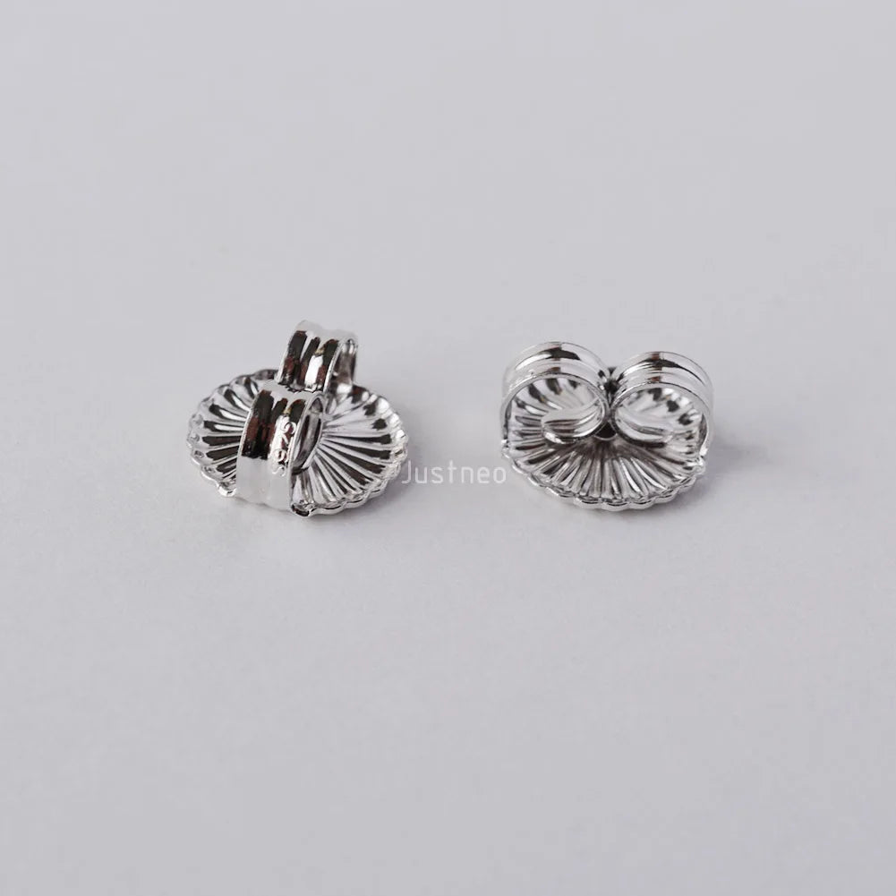 earnut,9.3mm(plain silver) solid 925 sterling silver earring backs,earring friction butterfly back stopper for earstuds