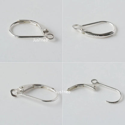 Solid 925 Sterling Silver Hinged French Leverback Eearwire Hook Findings , snap hook for Earring Jewelry DIY