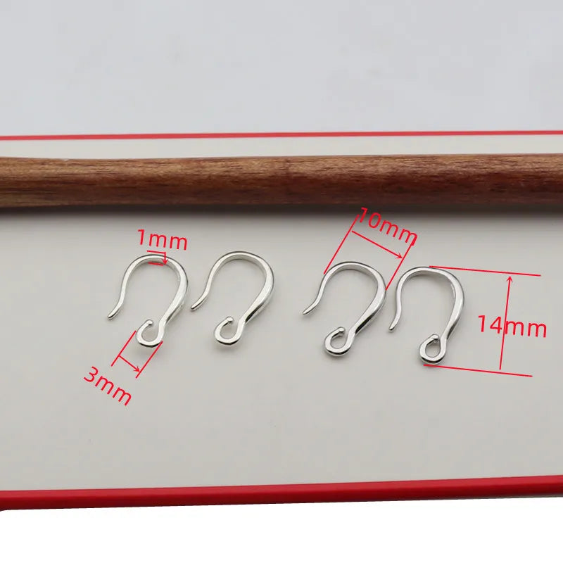 1 Pair Solid 925 Sterling Silver Earring Hook Short DIY Accessories Making Components Finding