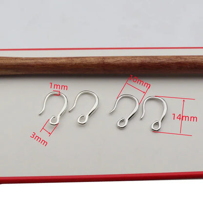 1 Pair Solid 925 Sterling Silver Earring Hook Short DIY Accessories Making Components Finding