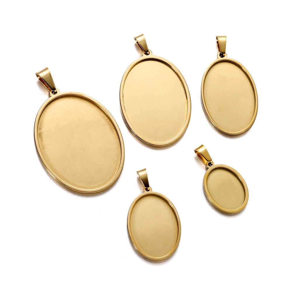 5pcs Gold Pendant Cabochon Base Setting