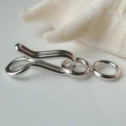 clasp,12mm (rhodium plated) solid 925 Sterling Silver  hook-and-eye clasps for necklace/bracelet components, 1 piece/lot