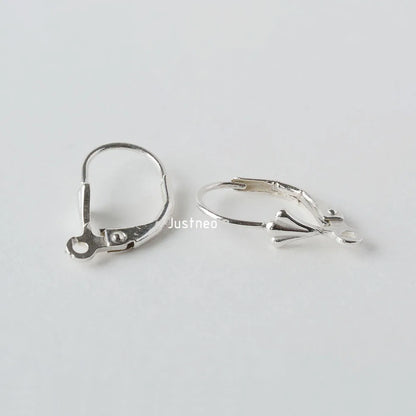 Solid 925 Sterling Silver Hinged French Leverback Eearwire Hook Findings , snap hook for Earring Jewelry DIY