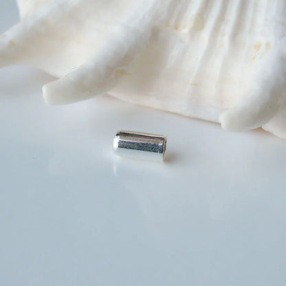 Solid 925 sterling silver cord end tips tube with 2mm hole,top sealed cord/string/chain/wire terminator