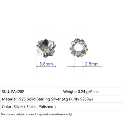 925 Sterling Silver Double Side Flower Beads Caps Spacer Beads for DIY Bracelet Necklace Jewelry Making