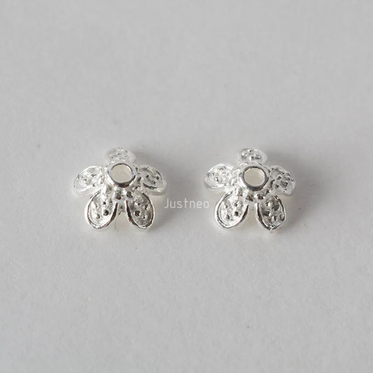 solid 925 sterling silver flower bead cap, spacer bead caps, jewelry diy silver findings/components