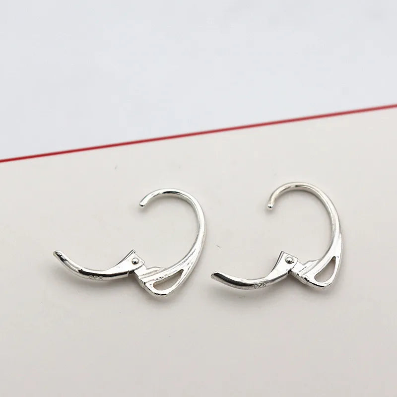 1 Pair Solid 925 Sterling Silver French Leverback Hinged Earring Wire Hook with Closed Jump Ring DIY Accessories Making Supplies