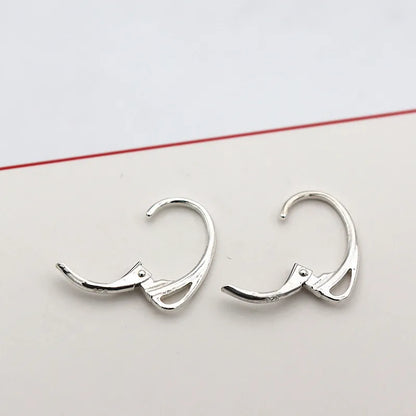 1 Pair Solid 925 Sterling Silver French Leverback Hinged Earring Wire Hook with Closed Jump Ring DIY Accessories Making Supplies