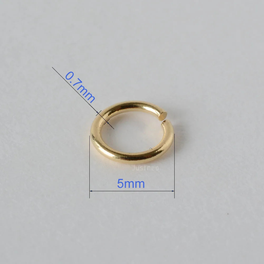Solid 18k Karat Yellow Gold Open Jump Ring  Au750 18ct  Circle Split for Necklace Jewelry Findings and Components