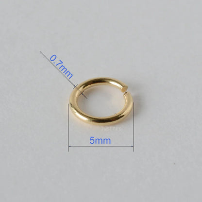 Solid 18k Karat Yellow Gold Open Jump Ring  Au750 18ct  Circle Split for Necklace Jewelry Findings and Components