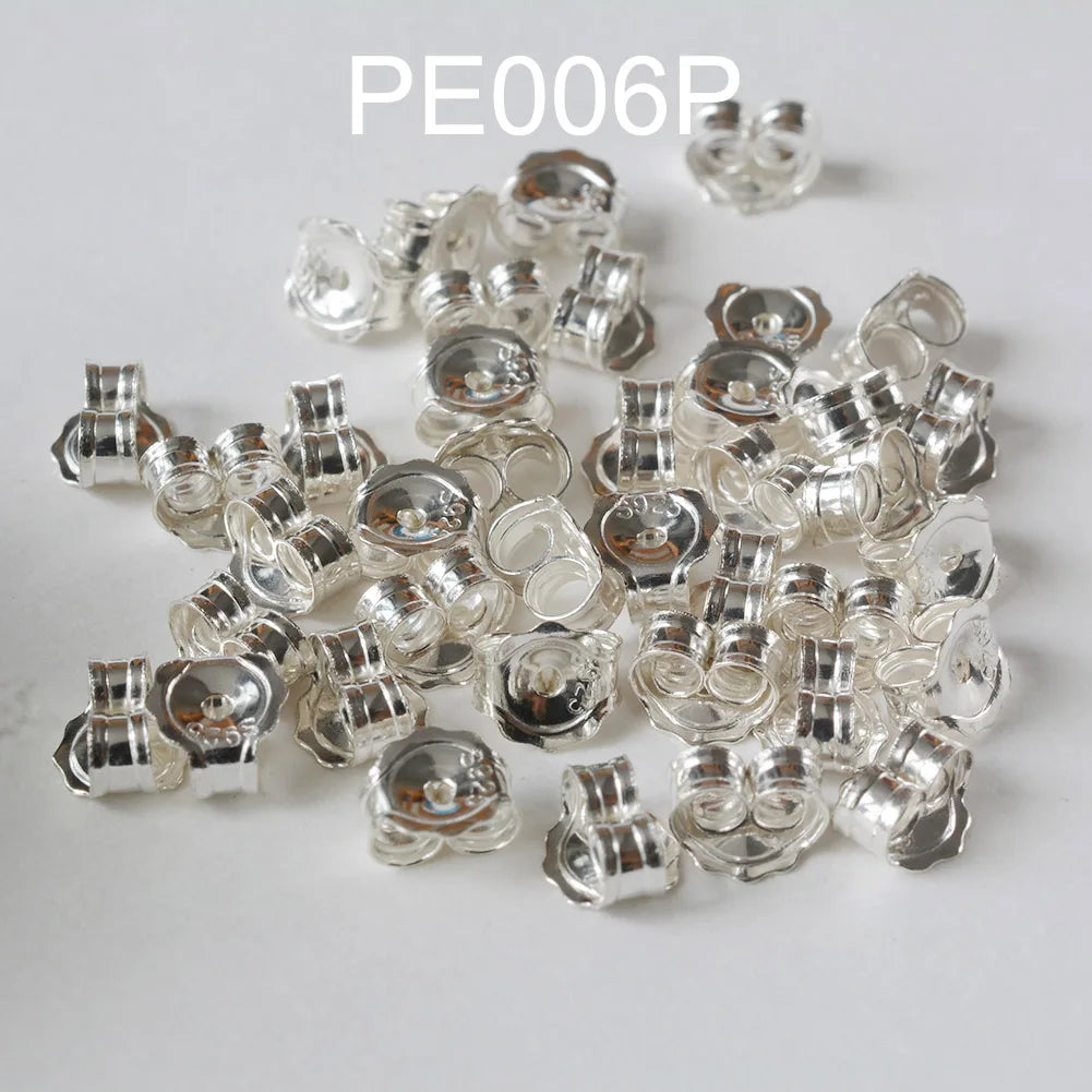 925 Sterling Silver Earring Backs, Silver butterfly earring backs, hypoallergenic earring backs for studs