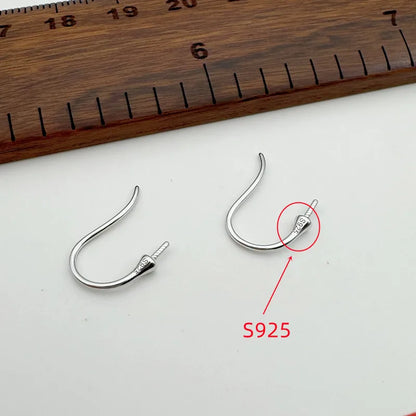 1Pair Solid 925 Sterling Silver Pear Empty Hook Earring DIY Accessories Making Semi-Finished Components Jewelry
