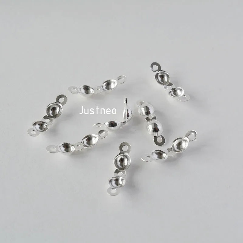 925 Silver Knot Cover Necklace End Cap Crimp Beads for Jewelry Making, DIY jewelry making accessories Crafts