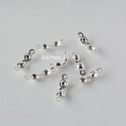 925 Silver Knot Cover Necklace End Cap Crimp Beads for Jewelry Making, DIY jewelry making accessories Crafts