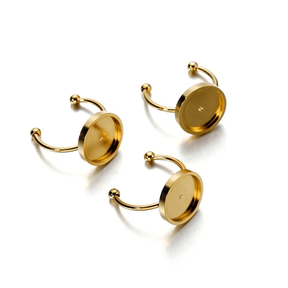 10 Pcs 6-12mm Stainless Steel Cabochon Ring Base