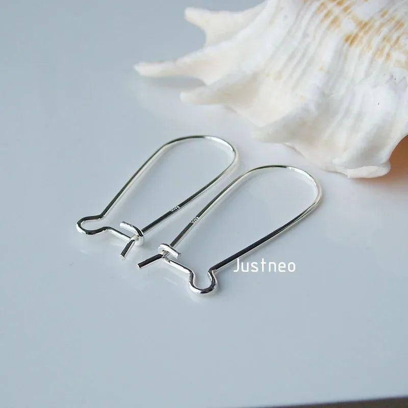 ear hook,31.5*13*0.9mm solid 925 sterling silver earring wire Hook, kidney shaped earring hoop hooks,sold by pair ,1pair